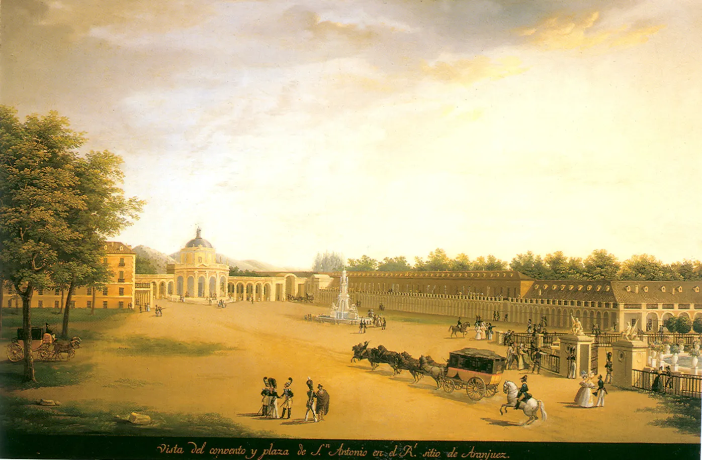 Fernando Brambilla, Vista del convento y plaza de S. Antonio en el Rl. sitio de Aranjuez, h.1830. Patrimonio Nacional.