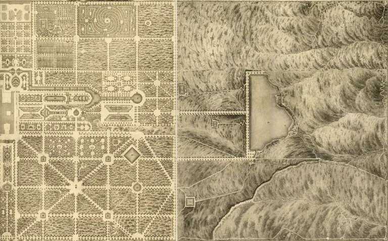 José Ribelles, Plano geométrico del Real Sitio de San Ildefonso, detalle, 1830. Patrimonio Nacional.