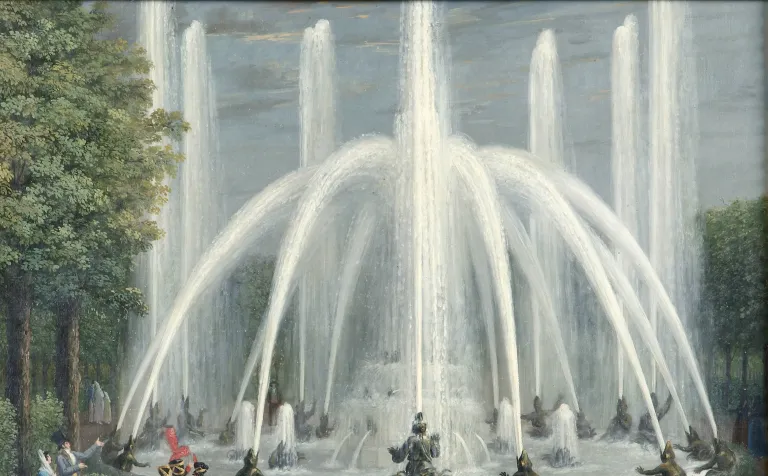 Fernando Brambilla, Vista de la fuente de Latona con el nombre de las Ranas. h. 1821. Patrimonio Nacional.