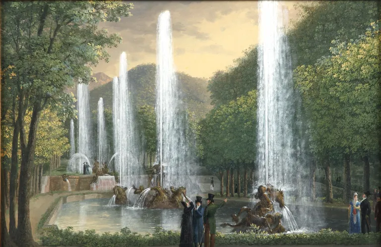 Fernando Brambilla, Vista de la Fuente de Neptuno, h. 1821. Patrimonio Nacional.