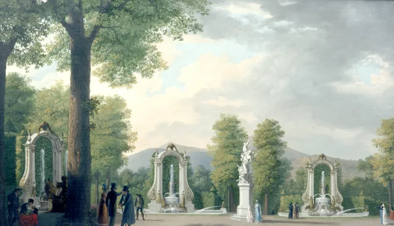 Fernando Brambilla, Vista de las fuentes de las Ocho Calles, h. 1821. Patrimonio Nacional.