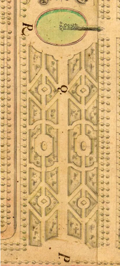 Fernando Méndez de Ras, Plano general de San Ildefonso, detalle, h. 1736-1740. Centro Geográfico del Ejército.