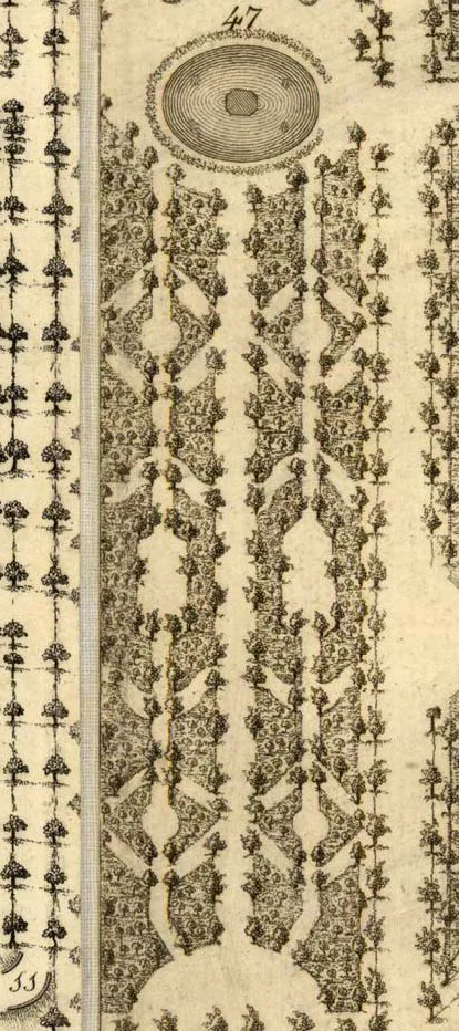 José Ribelles, Plano geométrico del Real Sitio de San Ildefonso, detalle, 1830. Patrimonio Nacional.