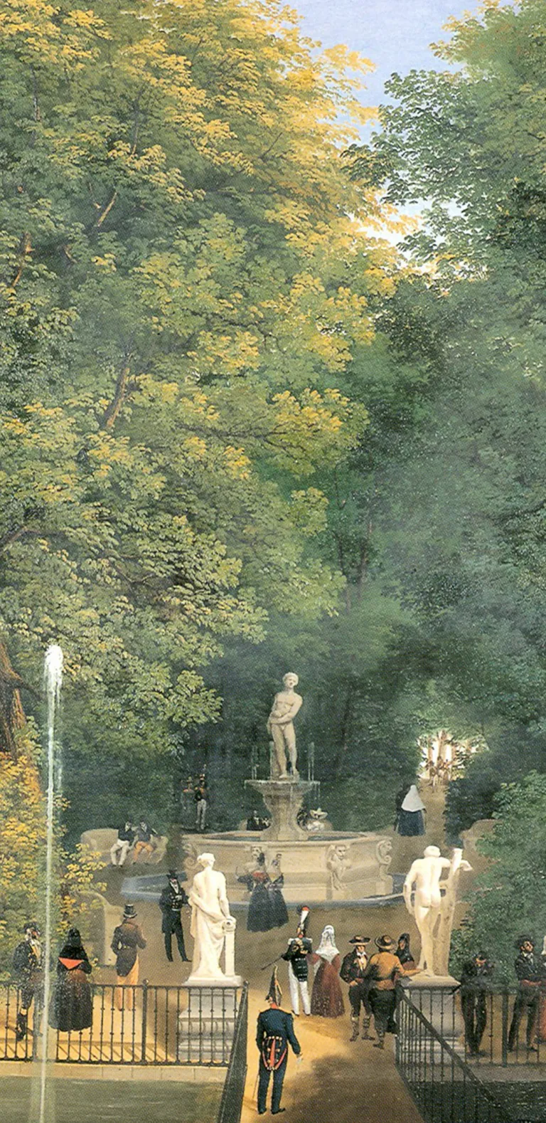 Fuente de Apolo y Calle de la Galería, imagen del pasado.