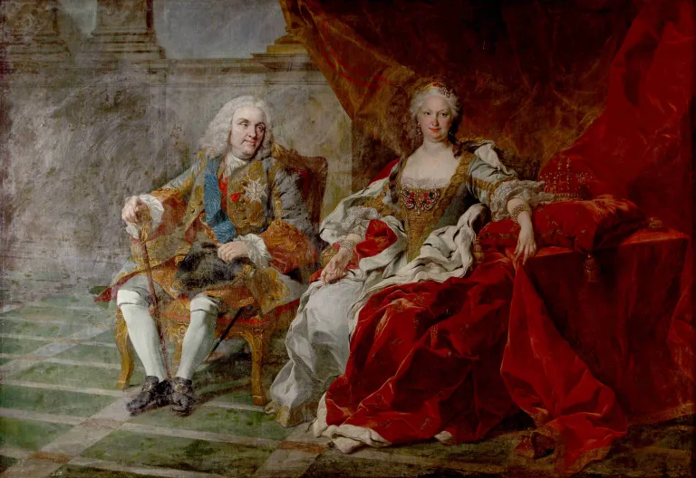 Pintura de Louis-Michel Van Loo, Felipe V e Isabel de Farnesio, 1742-1743.